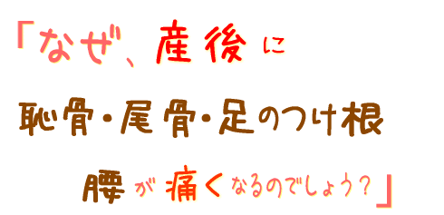 なぜ産後に恥骨・尾骨・足のつけ根 腰が痛くなるのでしょう?